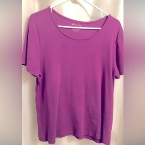 WHITE STAGG woman’s purple tee size 12-14 nice wide sleeves